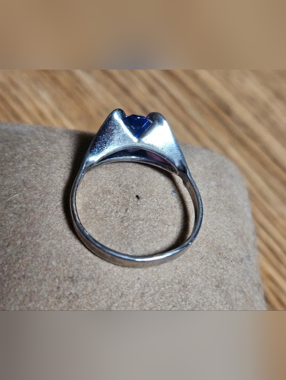 Vintage Joseph Esposito Sterling ESPO Ring with Blue Gemstone Size 6 - Picture 3 of 5